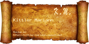 Kittler Mariann névjegykártya